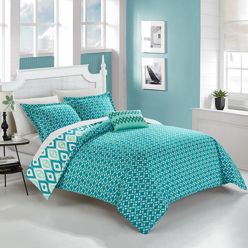 Chic Home Normani Duvet Cover Set, Turquoise/Blue, King