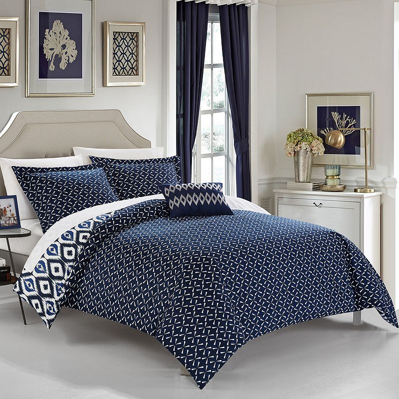 Chic Home Normani Duvet Cover Set, Blue, Queen