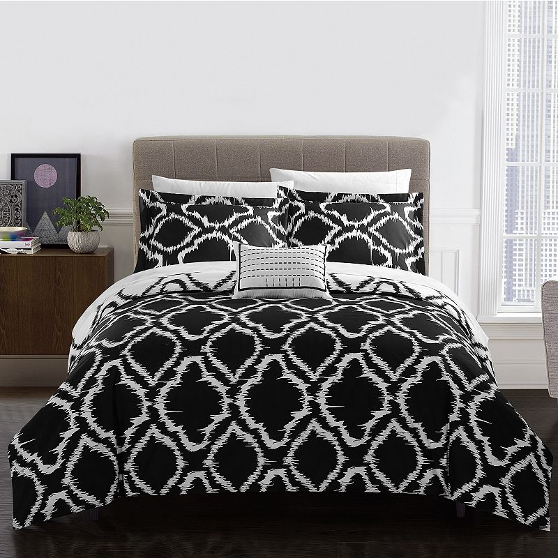 39171785 Chic Home Juniper Duvet Cover Set, Black, King sku 39171785