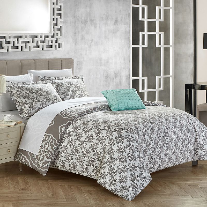 51174990 Chic Home Murano Duvet Cover Set, Grey, King sku 51174990