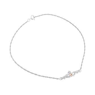 Black Hills Gold Tri-Tone Claddagh Bracelet in Sterling Silver