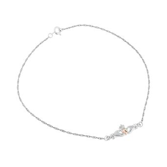 Black Hills Gold Tri-Tone Claddagh Bracelet in Sterling Silver