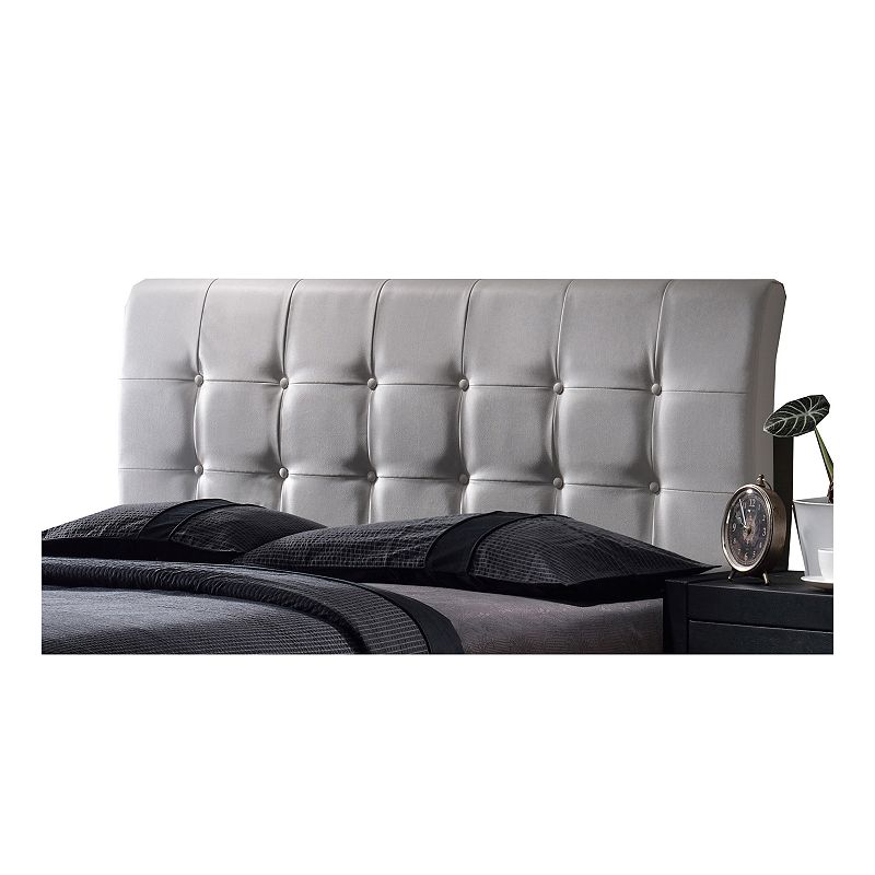 Hillsdale Furniture Lusso Tufted Faux-Leather King Headboard & Frame, White