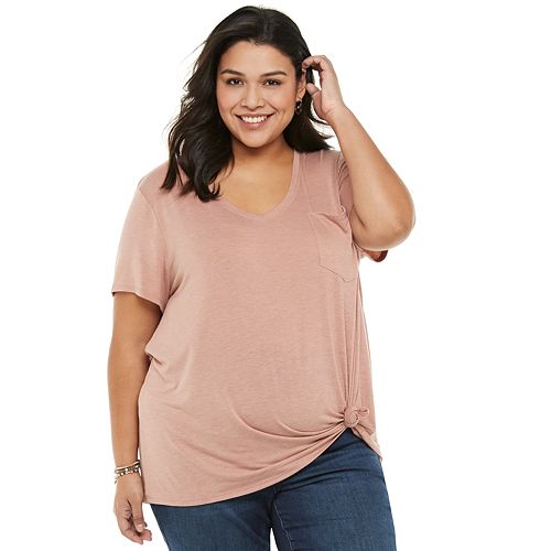 Juniors' Plus Size SO® Relaxed Pocket Tee