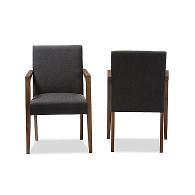 Baxton Studio Andrea Mid-Century Accent Chair 2-piece Set