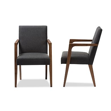Baxton Studio Andrea Mid-Century Accent Chair 2-piece Set