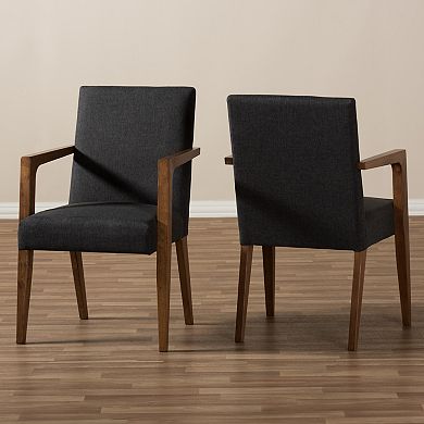Baxton Studio Andrea Mid-Century Accent Chair 2-piece Set