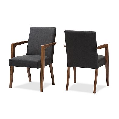 Baxton Studio Andrea Mid-Century Accent Chair 2-piece Set