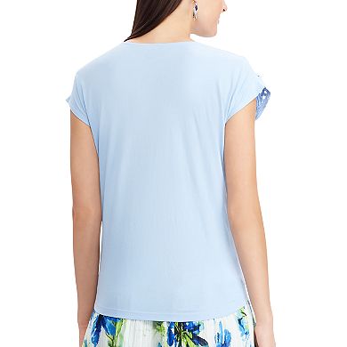 Women's Chaps Embroidered Cutout Tee