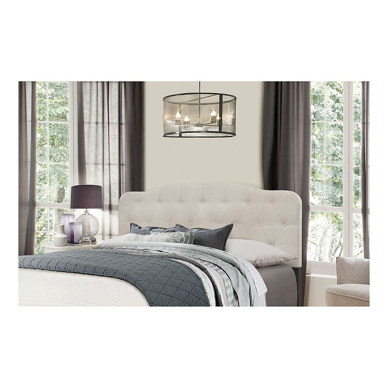 Hillsdale Furniture Nicole Button & Tuck Headboard & Frame, Grey, King
