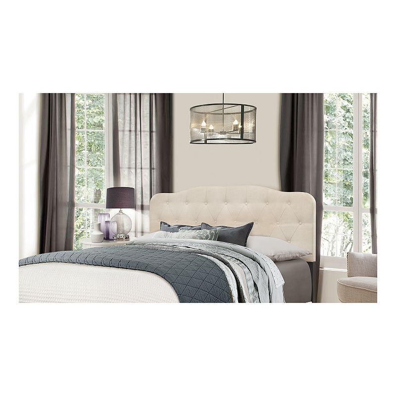 Hillsdale Furniture Nicole Button & Tuck Headboard & Frame, Beig/Green, Kin