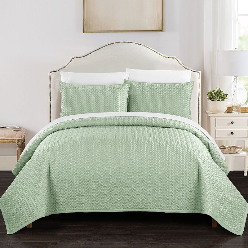 Chic Home Weaverland Quilt Set, Lt Green, Queen