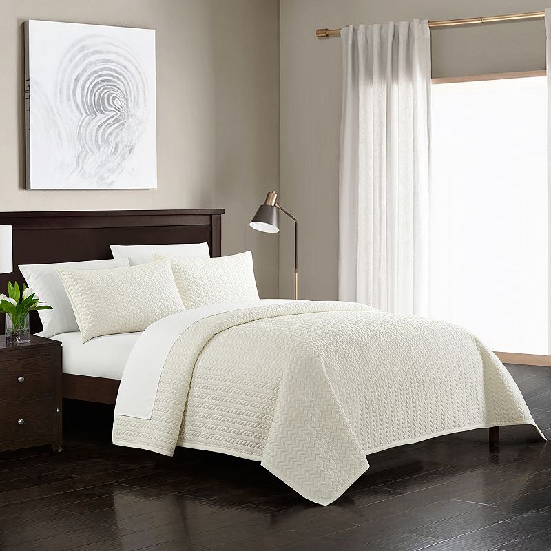 62147237 Chic Home Weaverland Quilt Bedding Set, White, Twi sku 62147237