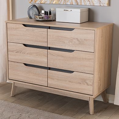 Baxton Studio Fella 6-Drawer Dresser