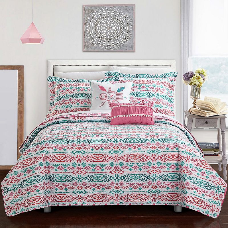 39237906 Chic Home Millie Quilt Set, Green, Twin sku 39237906