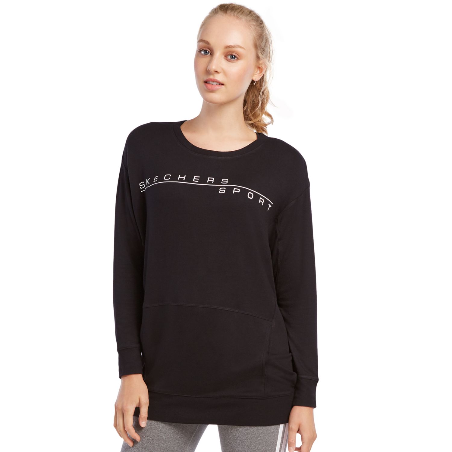 womens crew neck fleece top