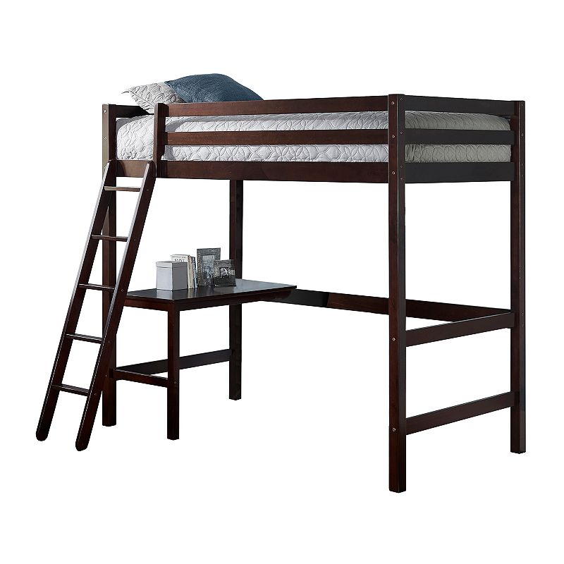 Hillsdale Furniture Caspian Twin Study Loft Bed, Brown