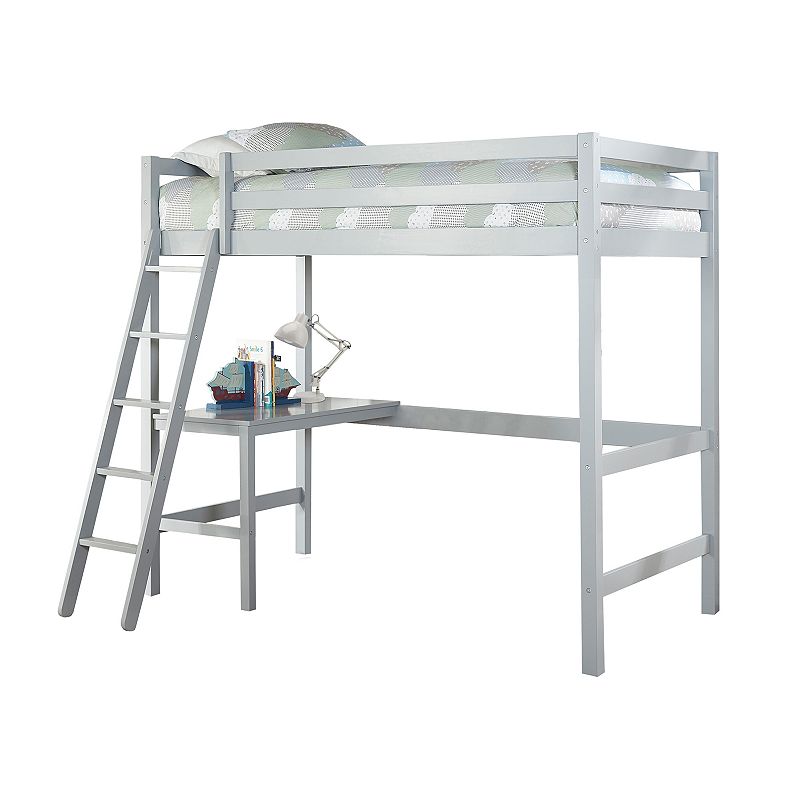 Hillsdale Furniture Caspian Twin Study Loft Bed, Grey - 62147314 - Furniture Featuring a classic design, this Hillsdale Furnitu sku 62147314