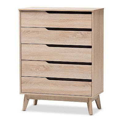 Baxton Studio Fella 5-Drawer Dresser