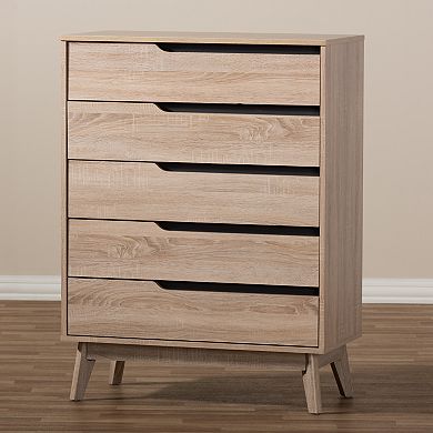 Baxton Studio Fella 5-Drawer Dresser