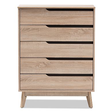 Baxton Studio Fella 5-Drawer Dresser