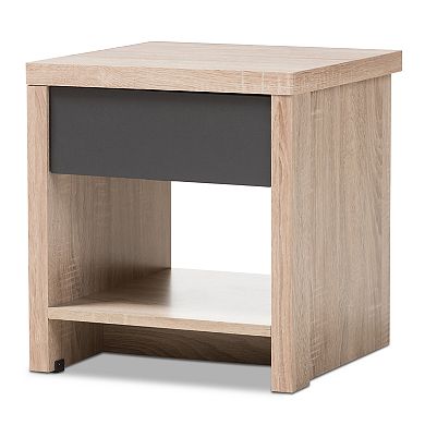 Baxton Studio Jamie 1-Drawer Nightstand