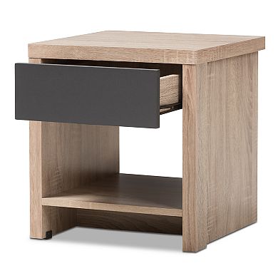 Baxton Studio Jamie 1-Drawer Nightstand