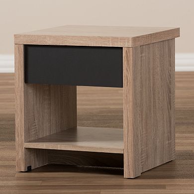 Baxton Studio Jamie 1-Drawer Nightstand