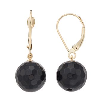 14k Gold Agate Drop Earrings