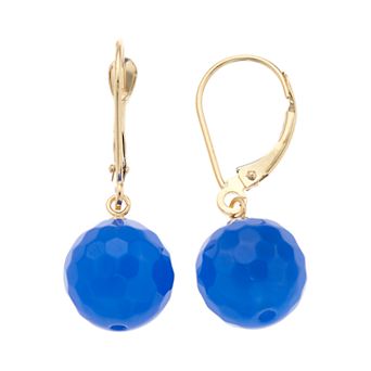 14k Gold Agate Drop Earrings