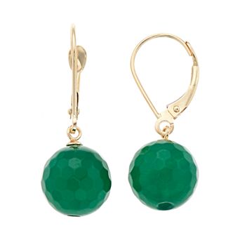 14k Gold Agate Drop Earrings