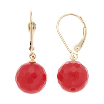 14k Gold Agate Drop Earrings