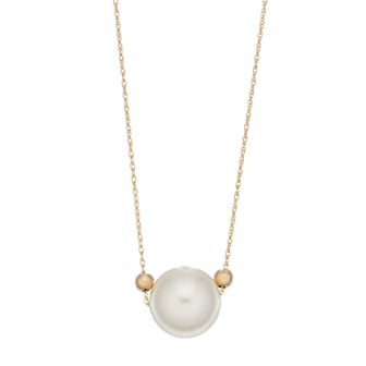 14k Gold Freshwater Cultured Pearl & Bead Necklace