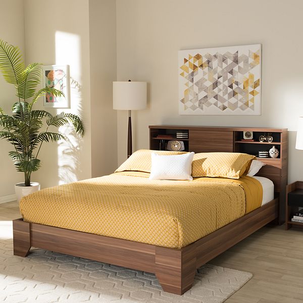 Baxton Studio Vanda 4 Shelf Queen Platform Bed