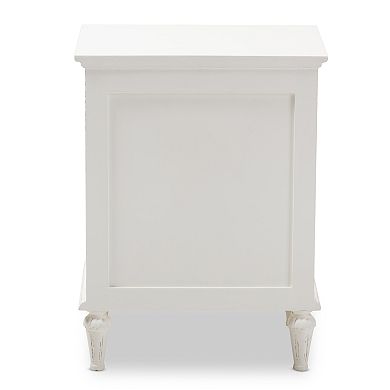 Baxton Studio Venezia Whitewash 3-Drawer Nightstand
