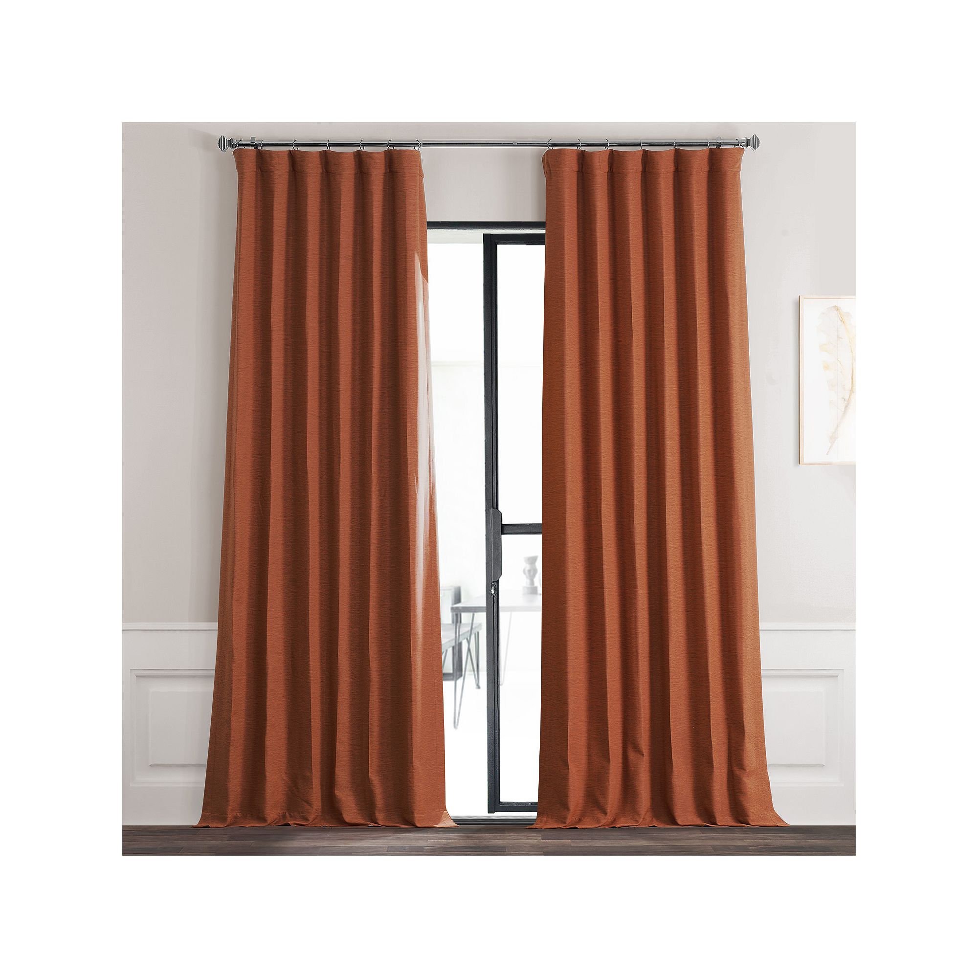 EFF Bellino Room Darkening Bedroom Window Curtain Panel, Red