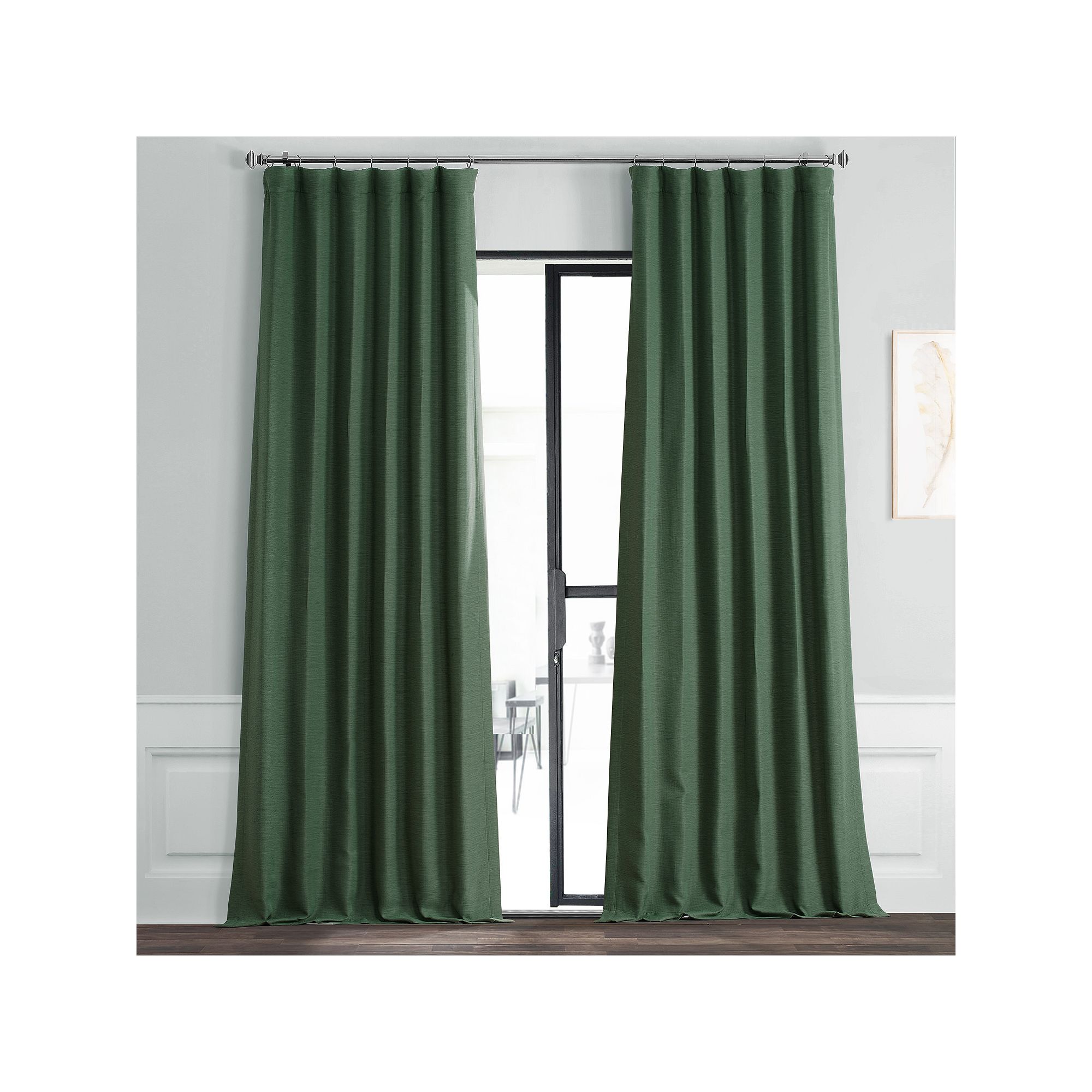 EFF Bellino Room Darkening Bedroom Window Curtain Panel, Pine Green Green
