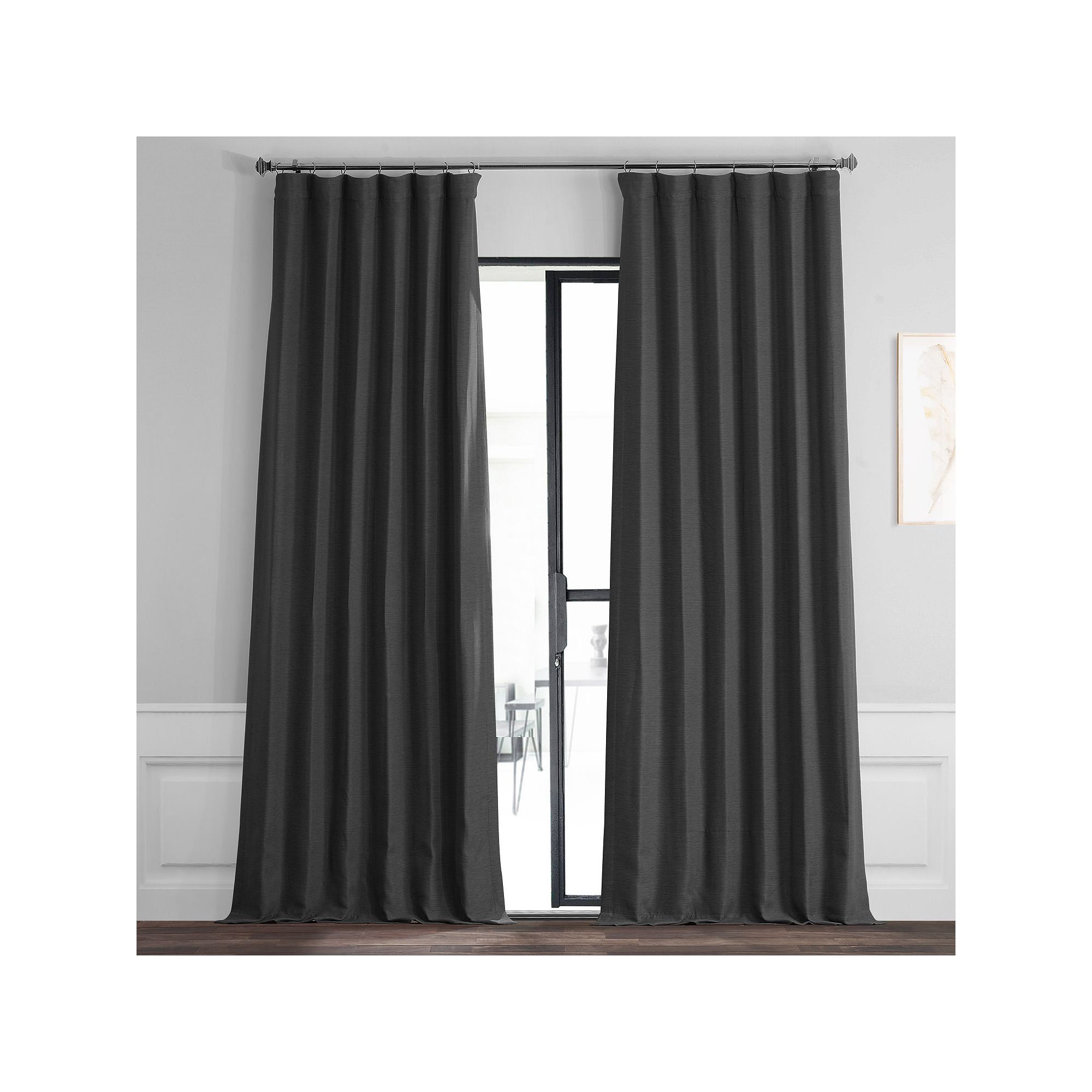EFF Bellino Room Darkening Bedroom Window Curtain Panel, Smoked Truffle