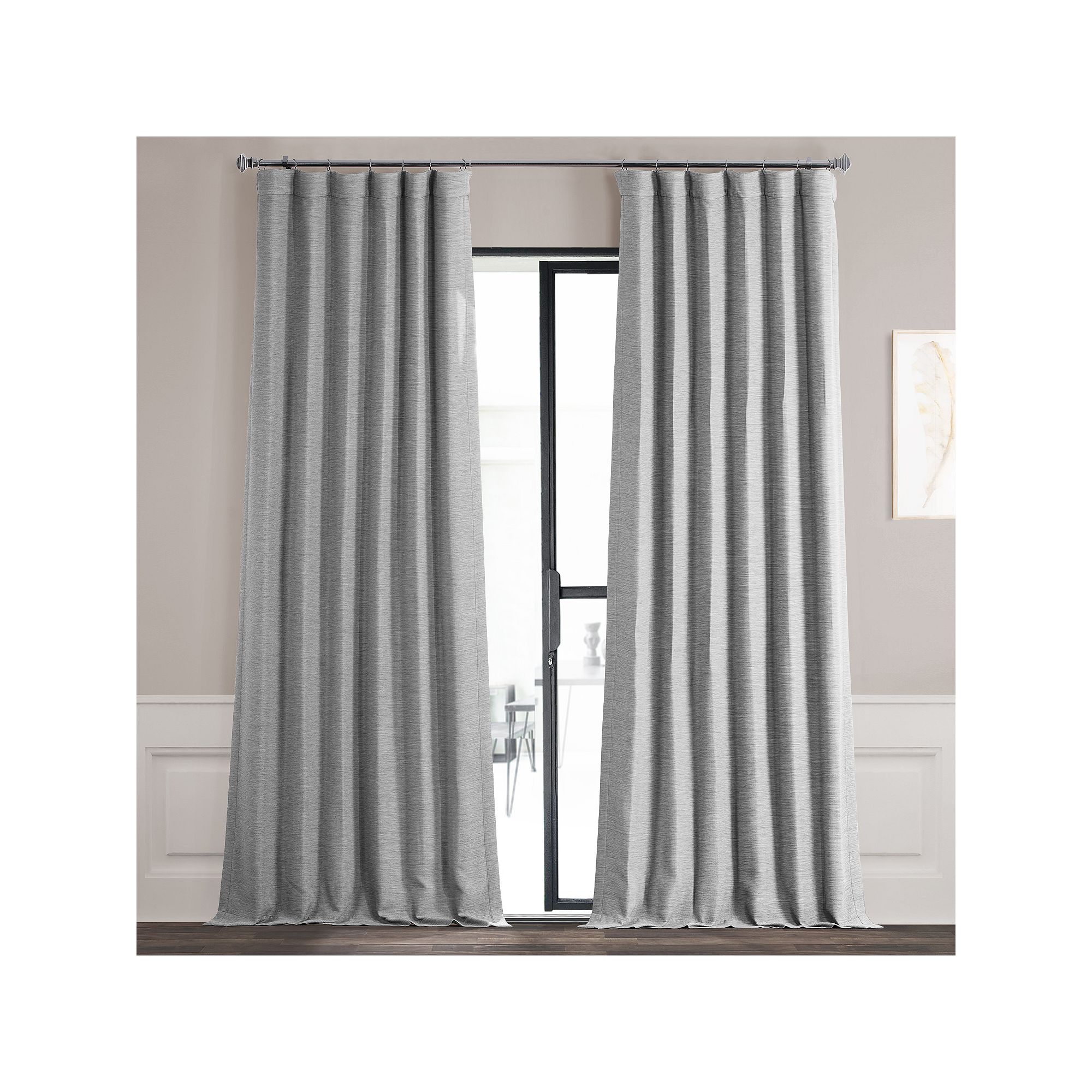 EFF Bellino Room Darkening Bedroom Window Curtain Panel, Vista Gray