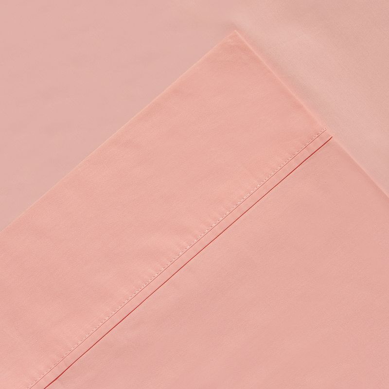 Pointehaven 200 Thread Count Percale Sheet Set, Pink Ovrfl, TWINXL SET