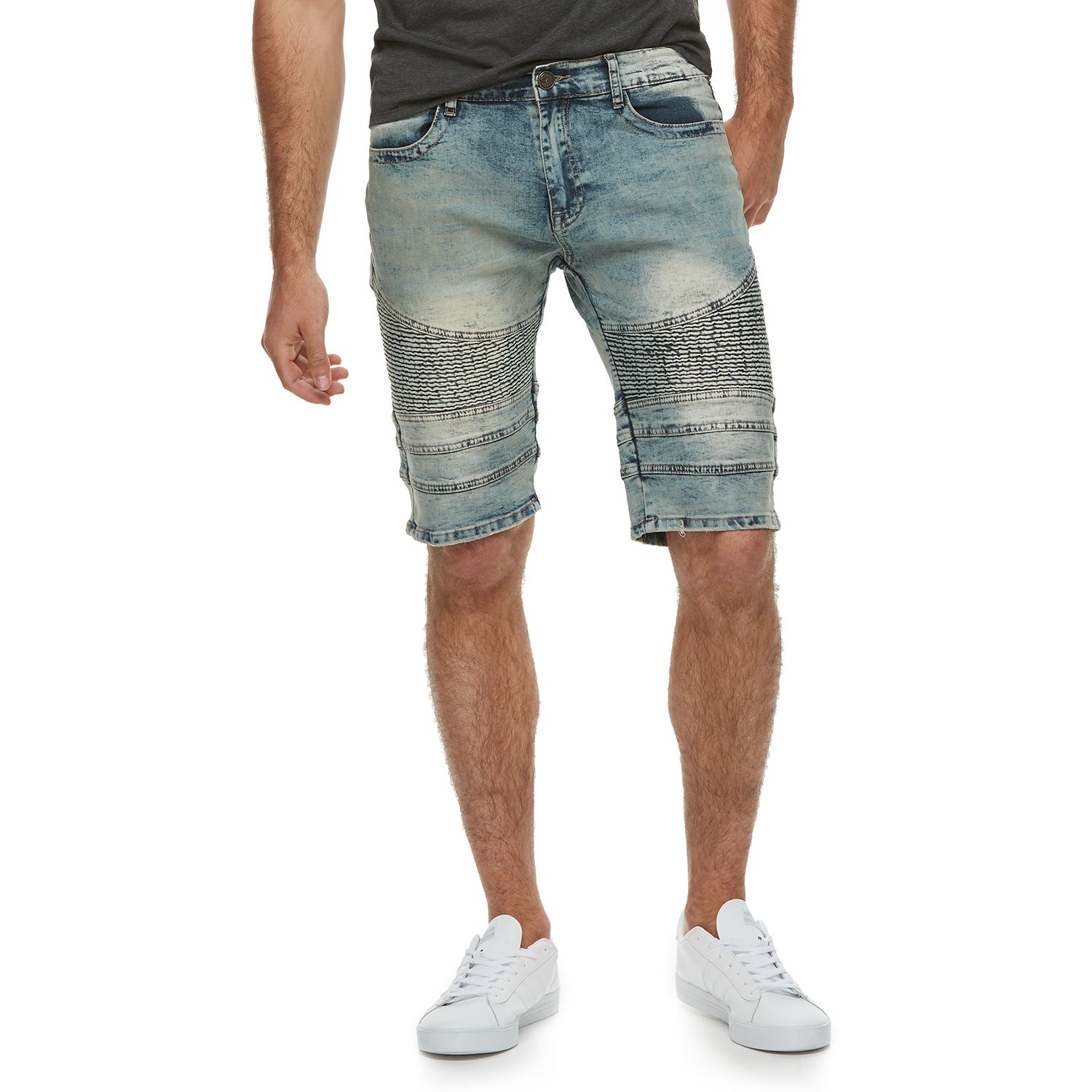 mens stretch denim shorts