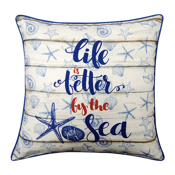 Spencer Home Decor ''Better by the Sea'' Throw Pillow