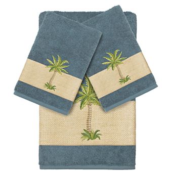 Linum Home Textiles 3 pc Colton Embellished Bath Towel Set