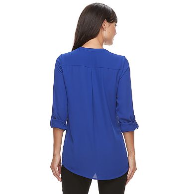 Women's Apt. 9® Georgette Zipper Accent Blouse