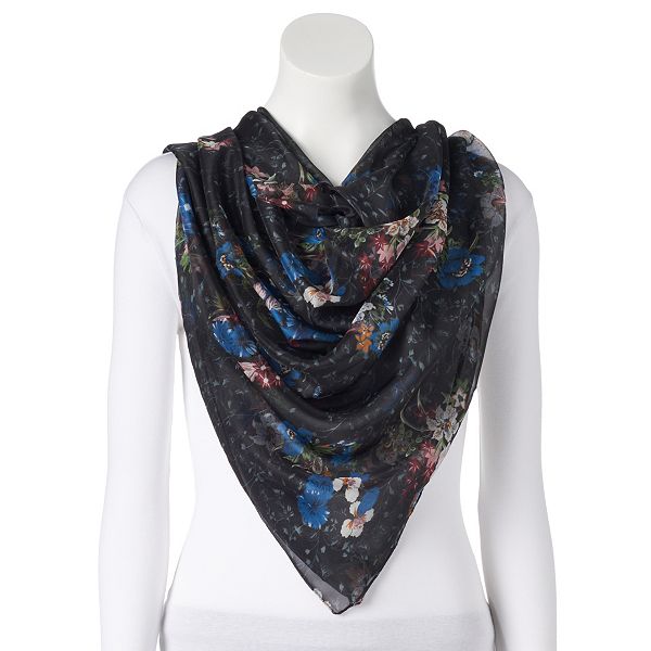 Floral Pattern Chiffon Ladies Womens Square Scarf Shawl Wrap Floral Pattern Chiffon Ladies Womens Square Scarf Shawl Wrap