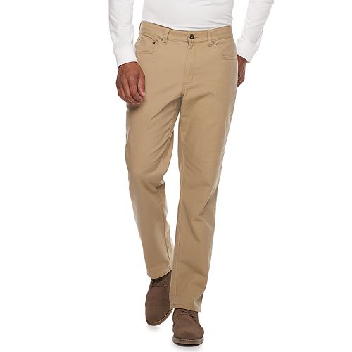 Men's Croft & Barrow® Straight-Fit Flannel-Lined Canvas 5-Pocket Pants
