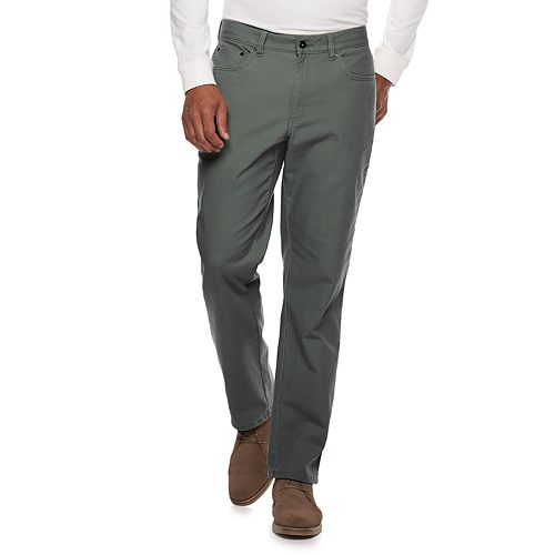 Men's Croft & Barrow® Straight-Fit Flannel-Lined Canvas 5-Pocket Pants