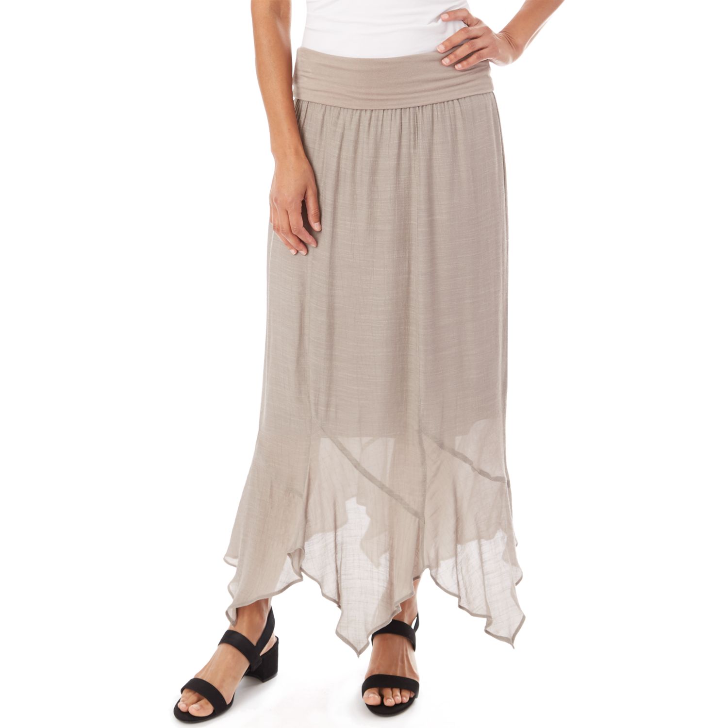 tulip hem maxi skirt