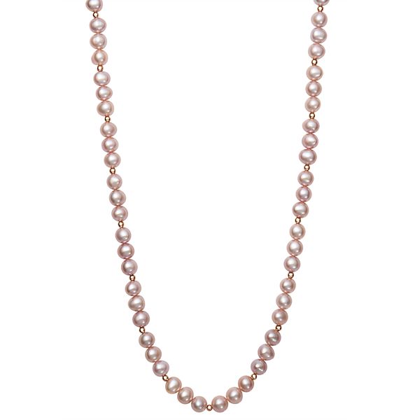 9.5mm Freshwater Cultured Pearl Necklace In 14K Gold