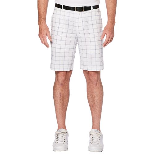 Men's Grand Slam Active Waistband Space Dyed Plaid Golf Shorts